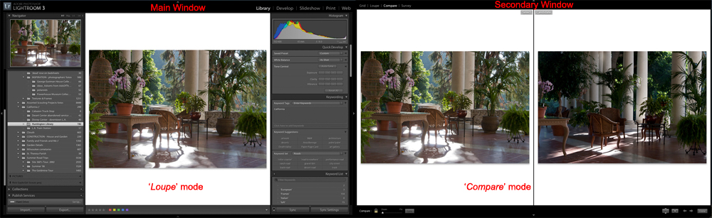 a two screen setup in lightroom