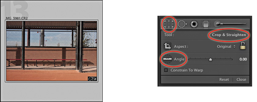 straighten an image with the lightroom crop tool